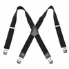 Men Women Braces Plain Black Wide & Heavy Duty Adjustable Suspenders