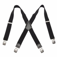 Men Women Braces Plain Black Wide & Heavy Duty Adjustable Suspenders