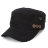 Men Women Button Cotton Hats Washed Adjustable Flat Baseball Cap