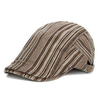 Men Women Cabbie Newsboy Cap Golf Driving Hat Stripe Flat Beret Cap
