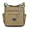 Men Women Canvas Casual Zipper Multi Pockets Shoulder Crossbody Bag
