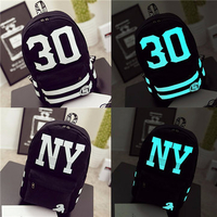 Men Women Canvas School Bag Hiking Travelling Illuminate Backpack