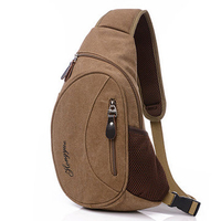 Men Women Casual Canvas Chest Bag Portable Sports Shoulder Bag Crossbody Bag