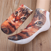 Men Women Casual Low Cut Ankle Socks Cotton 3D Printed Animals Socks