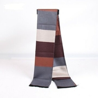 Men Women Classical Lattice Stirped Colored Interval Scarves Plaid Tassel Wraps
