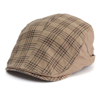 Men Women Cotton Blend Vintage Beret Cap Cabbie Newsboy Flat Plaid Hat Gatsby Driver hat
