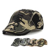 Men Women Cotton Camouflage Beret Cap Buckle Adjustable Paper Military Cabbie Golf Hat