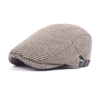 Men Women Cotton Stripe Beret Cap Adjustable Newsboy Cabbie Hat
