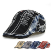 Men Women Cotton Washed Beret Cap Adjustable Buckle Newsboy Cabbie Hat