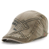 Men Women Cotton Washed Beret Cap Embroidery Duckbill Golf Adjustable Buckle Visor Cabbie Hat