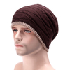 Men Women Crochet Knit Plicate Baggy Ski Beanie Wool Hat Double Side Cap