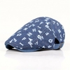 Men Women Denim Beret Hat Travel Visor Letter Forward Cap