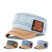Men Women Denim Flat Baseball Cap Hat Patch Adjustable Outdoor Vintage Cap