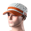 Men Women Denim Flat Top Baseball Cap Adjustable Military Army Leather Brim Adjustable Hat