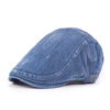 Men Women Denim Jeans Washed Beret Hat Duckbill Golf Buckle Visor Cabbie Cap