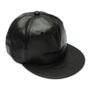 Men Women Faux Leather Snapback Hat Adjustable Hip-hop Baseball Cap Black Cadet Cap