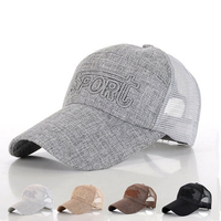 Men Women Flax Mesh Breathable Sports Baseball Hat Casual Visor Golf Snapback Sun Cap