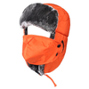 Men Women Fluffy Earmuff Buckle Hat With Face Mask Outdoor Bomber Earflap Cap