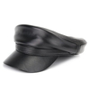 Men Women Genuine Leather Beret Cap Casual Outdoors Flat Army Hat