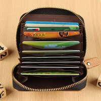 Men Women Genuine Leather Capacity Card Holder Portable Coin Bags