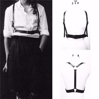 Men Women Handmade Leather Harness Adjustable Body Bondage Cage Waist Belt Strap