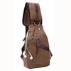 Men Women Headphone Plug Canvas Leisure Shoulder Bag Vintage Style Crossbody Chest Pack