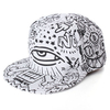 Men Women Hip-Hop Baseball Flat Bill Hat Graffiti Hippie Snapback Adjustable Cap