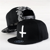 Men Women Hip Hop Baseball Flat Bill Hats Snapback Hip-Hop Adjustable Canvas Cap