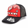 Men Women Hip Hop Shark Mouth Print Visor Baseball Cap Mesh Hats