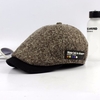 Men Women Knitted Beret Hat Knitting PU Buckle Adjustable Paper Boy Flat Cabbie Cap