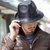 Men Women Leather Black Fedora Panama Jazz Cap Tea Party Bowler Casual Short Brim Gentleman Hats