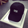 Men Women Letter Black Hat Hip Hop Kpop Curved Strapback Adjustable Baseball Cap
