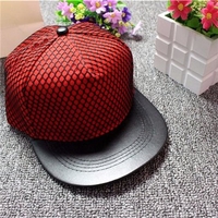 Men Women Mesh Leather Baseball Cap Flat Brimmed Hip-hop Hat