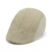 Men Women Mesh Linen Beret Cap Outdoor Sports Golf Cabbie Peaked Hats