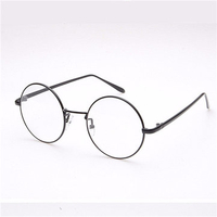 Men Women Metal Vintage Round Eyeglass Frame Clear Lens Full-Rim Glasses