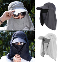 Men Women Neck Cover Sun Fishing Hat Ear Flap Bucket Outdoor UV Protection Cap