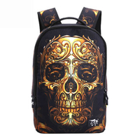 Men Women Outdoor Travel Skull Pattern Polyester Multifunctional Shoulders Bag Backpack