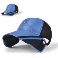 Men Women Polyester Mesh Wide Brim Baseball Cap Adjustable Breathable Outdoor Hat