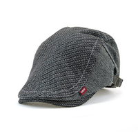 Men Women Polyester Twill Knitted Beret Cap Buckle Paper Boy Cabbie Visor Cap