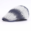 Men Women Retro Cotton Stripe Beret Cap Casual Forward Peaked Hat