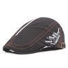 Men Women Retro Embroidery Cotton Beret Cap Casual Forward Peaked Hat
