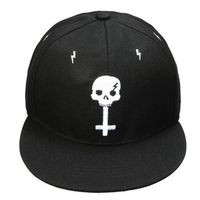Men Women Skull Embroidery Hiphop Bboy Hat Adjustable Flat Snapback Baseball Dance Cap