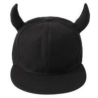 Men Women Snapback adjustable Baseball Cap Hip Hop Hat Black Devil Horns