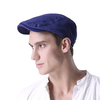 Men Women Solid Color Cotton Beret Cap Casual Forward Peaked Hat