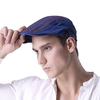 Men Women Solid Color Embroidery Cotton Beret Cap Casual Forward Peaked Hat