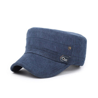 Men Women Solid Color Outdoor Sun Hat Flat Army Washed Baseball Cap