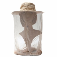 Men Women Sunscreen Insect Repellent Protection Hat Mesh Mask Bucket Cap