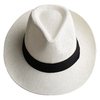 Men Women Travel Black Ribbon Sunhat Panama Wide Brim Trilby Straw Hat