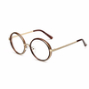 Men Women Vintage 48mm Round Tortoise Gold Eyeglass Frame Full Rim Glasses Spectacles
