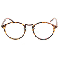 Men Women Vintage Clear Lens Eyeglasses Frame Retro Round Leopard Print Glasses